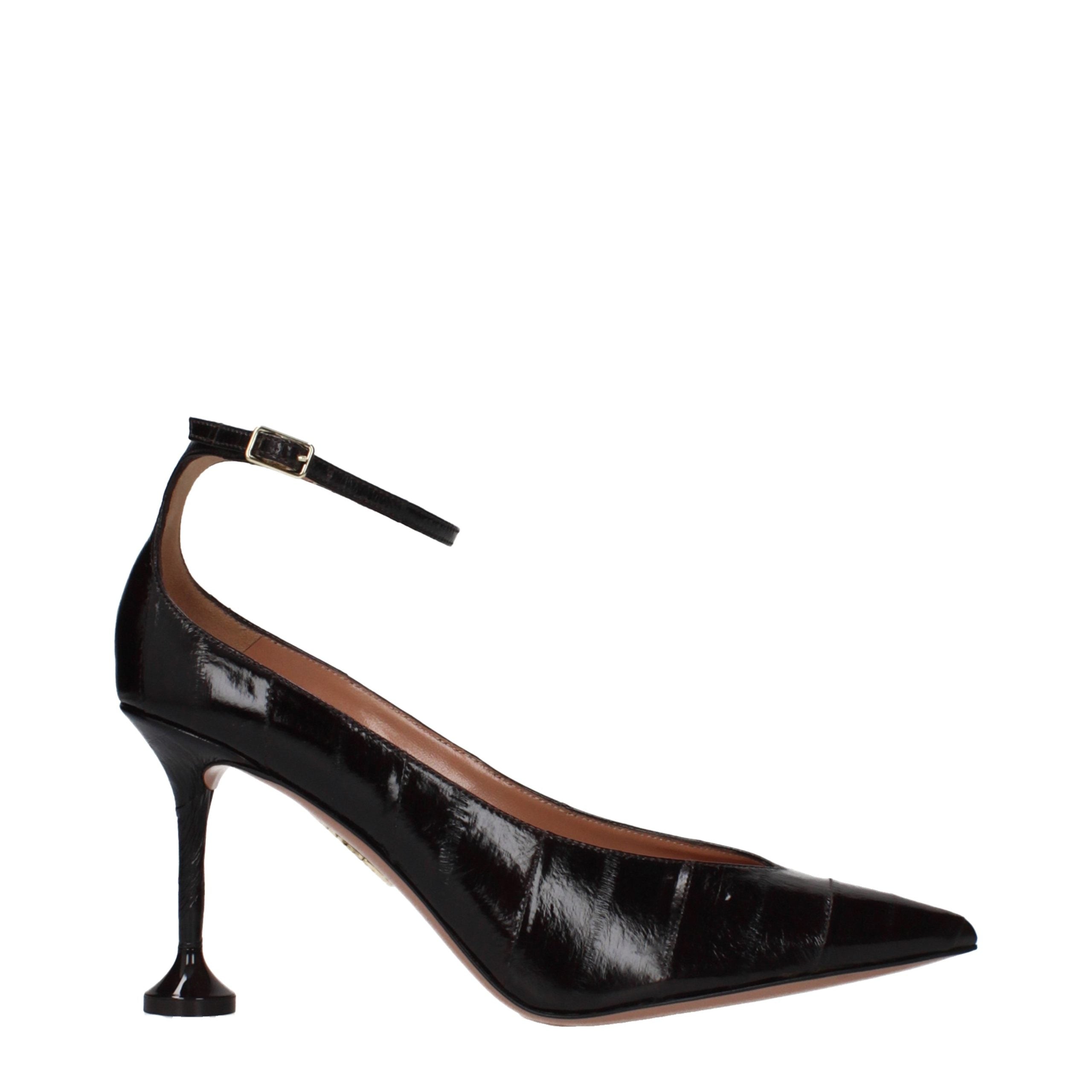 Elevate your wardrobe with Aquazzura's Brown Leather High Heel Pumps, where exquisite craftsmanship meets timeless elegance, perfect for any sophisticated occasion.