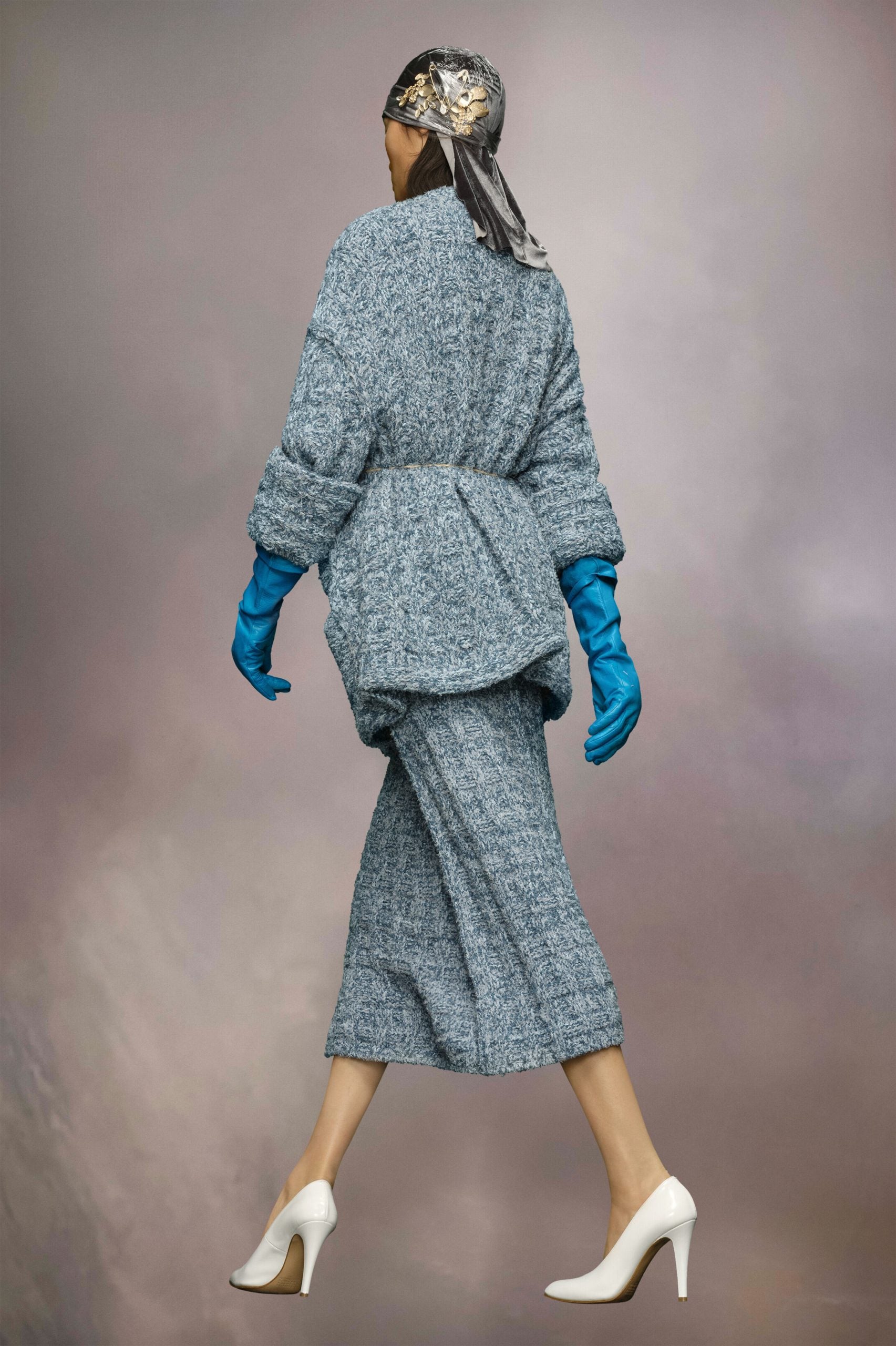 Maison Margiela Blue Fibres Casual Dress