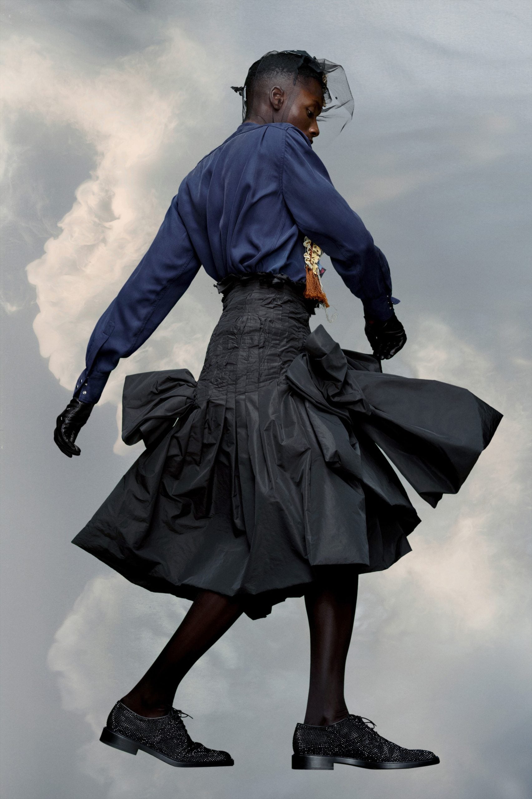 Maison Margiela Black Fibres Midi Skirt