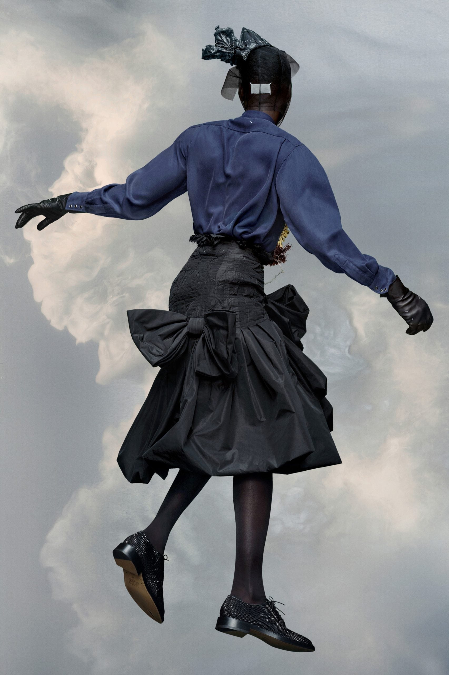 Maison Margiela Black Fibres Midi Skirt