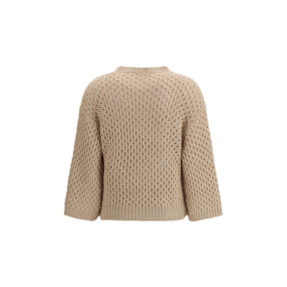 Fabiana Filippi Beige Fleece Wool Sweatshirt - Timeless Luxury