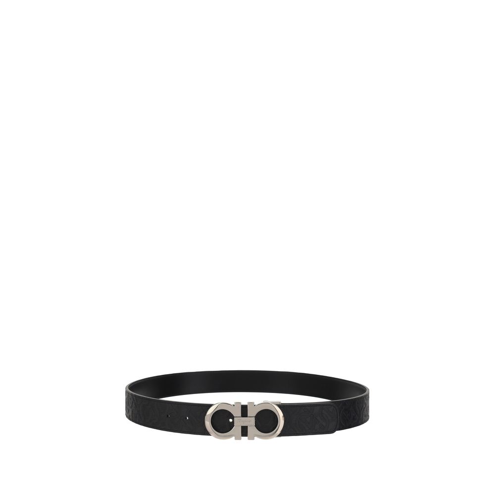Ferragamo Black Calf Leather Bos Taurus Belt – Artisanal Luxury