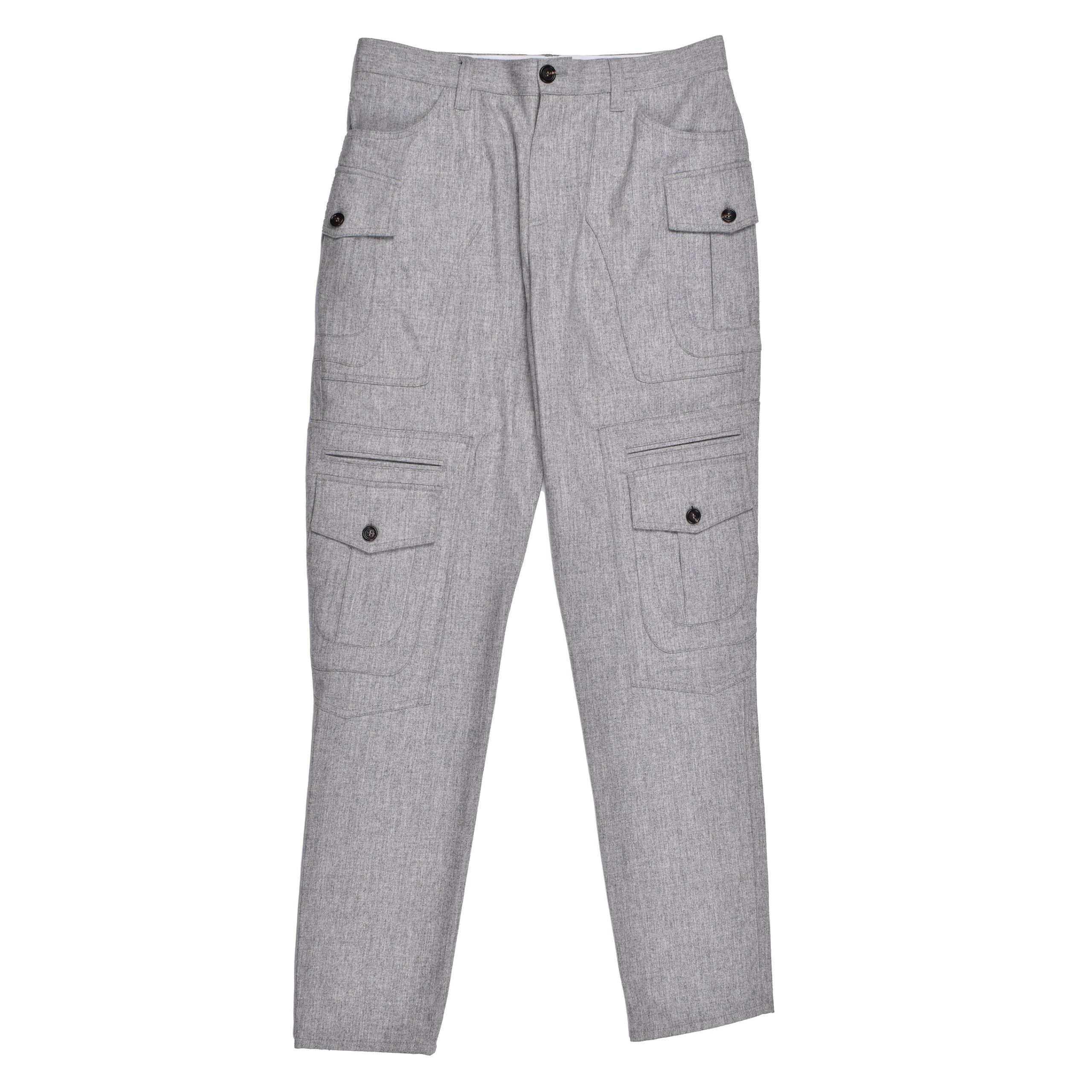 Brunello Cucinelli Pearl Wool Cargo Pants