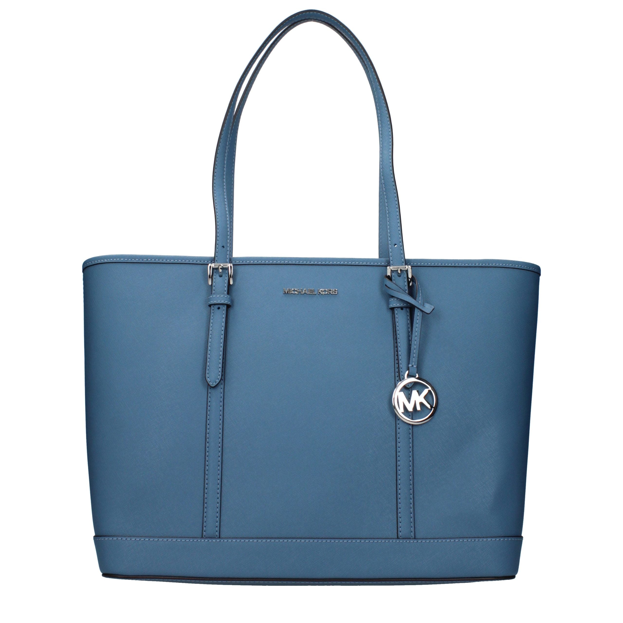 Experience the allure of the Michael Kors Blue Leather Shoulder Bag, a masterpiece of exquisite craftsmanship that elevates any ensemble with timeless sophistication.