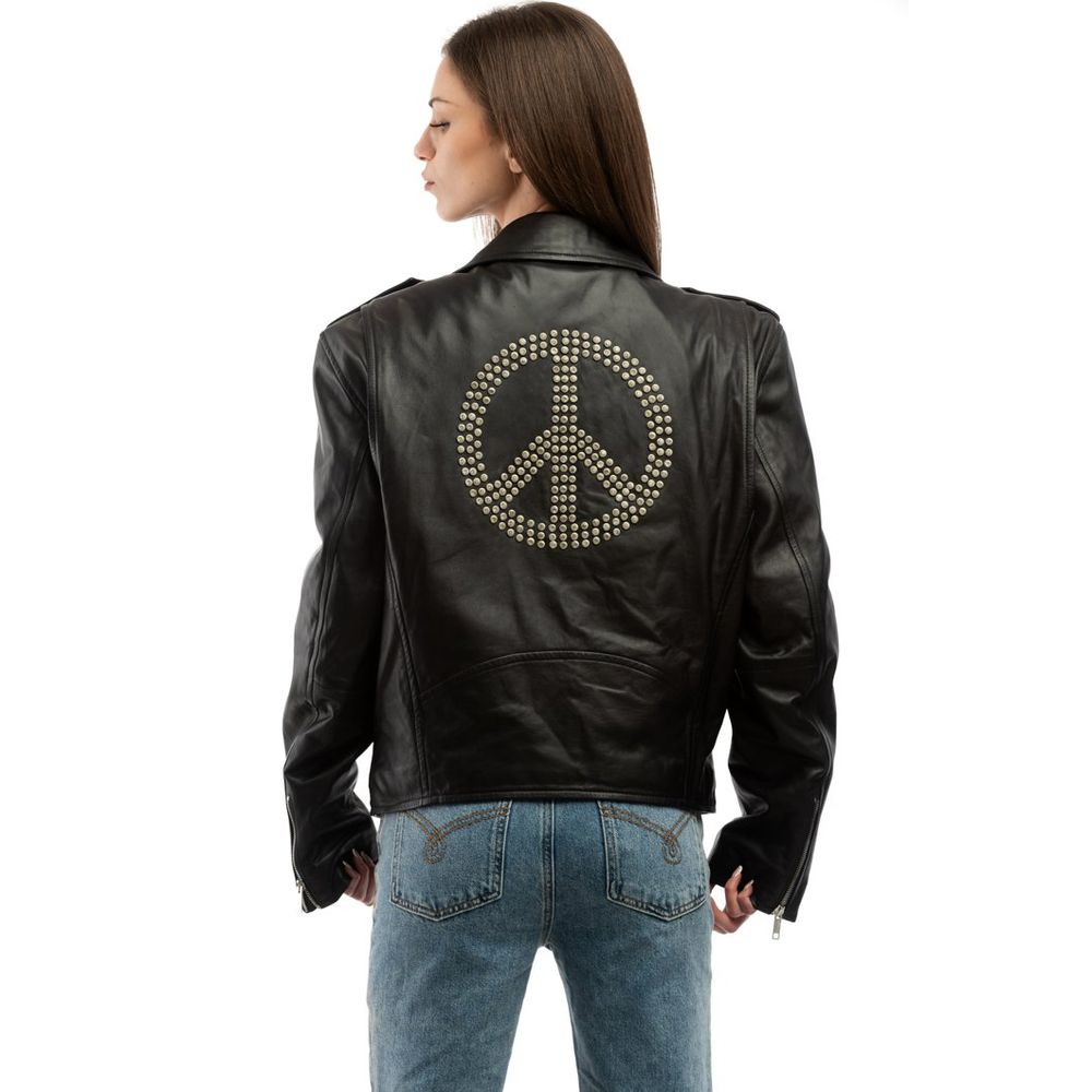 Discover the Moschino Black Leather Jacket, a luxurious staple crafted with exquisite attention to detail, embodying timeless elegance and modern sophistication for the discerning fashion aficionado.