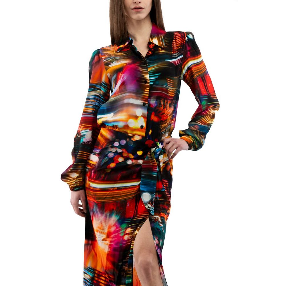 Indulge in the Moschino Multicolor Viscose Casual Dress, a luxurious blend of exquisite craftsmanship and vibrant hues, perfect for elevating your wardrobe with timeless elegance.