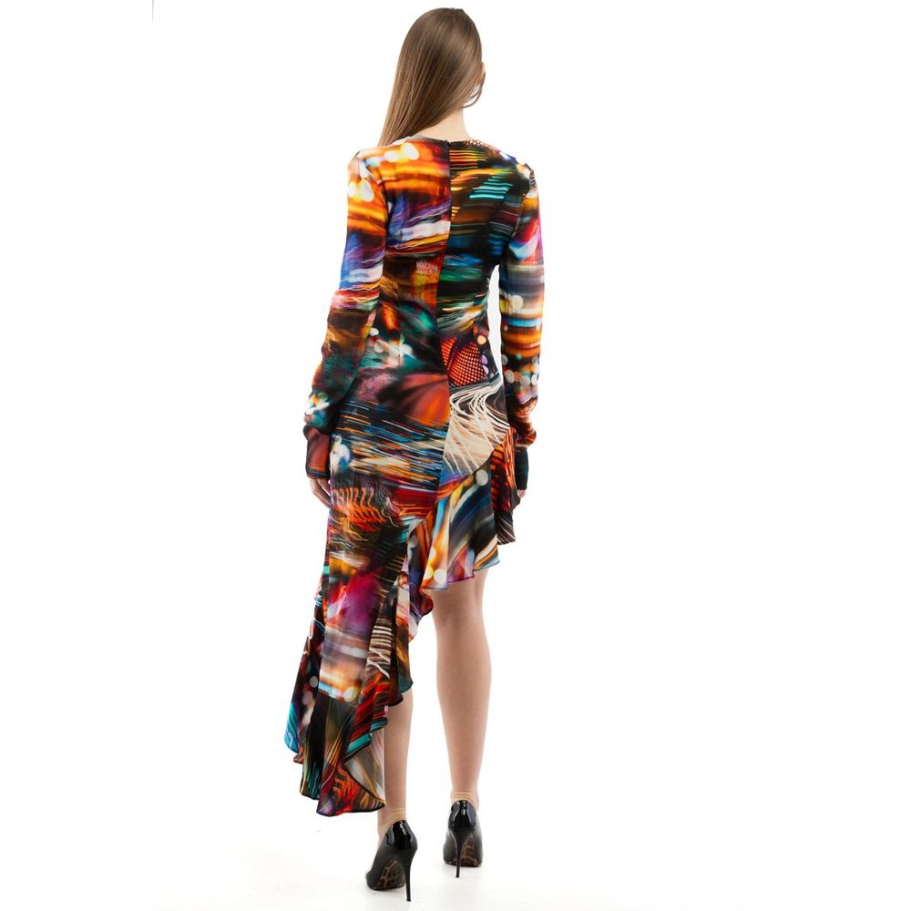 Experience the allure of the Moschino Multicolor Viscose Casual Dress, a masterpiece of daring elegance crafted from luxurious viscose, perfect for the discerning fashionista.