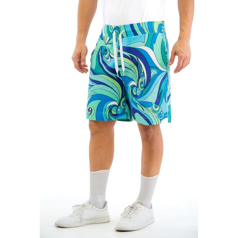 Elevate your leisurewear with Moschino Multicolor Cotton Bermuda Shorts, crafted from a luxurious cotton-elastane blend for effortless sophistication and style.