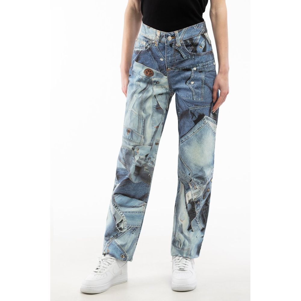 Moschino Multicolor Cotton Straight-Leg Jeans