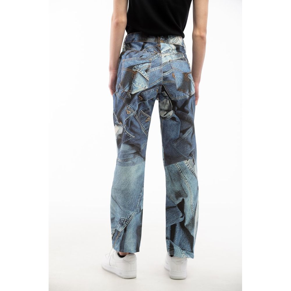 Moschino Multicolor Cotton Straight-Leg Jeans