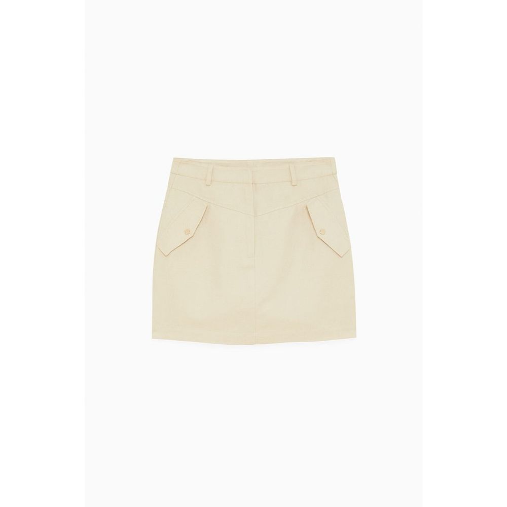 Patrizia Pepe Beige Cotton Mini Skirt - Effortless Luxury Couture