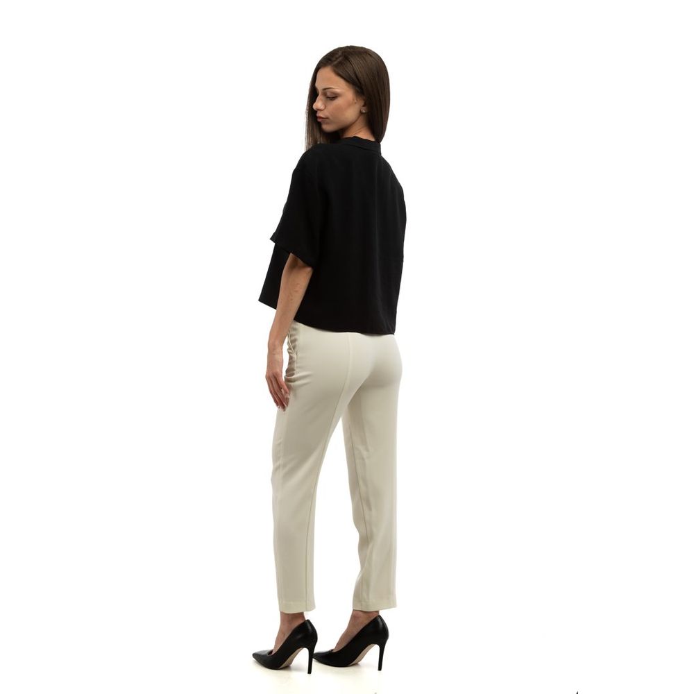 Patrizia Pepe Gray Polyester Casual Pants - Effortless Luxury Elegance