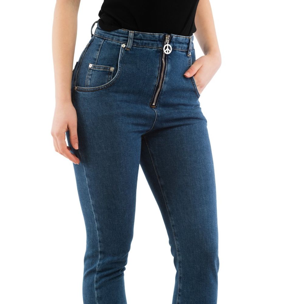 Discover the Moschino Multicolor Cotton High-Waisted Jean, a luxurious blend of artistry and comfort, designed to elevate your wardrobe with timeless elegance.