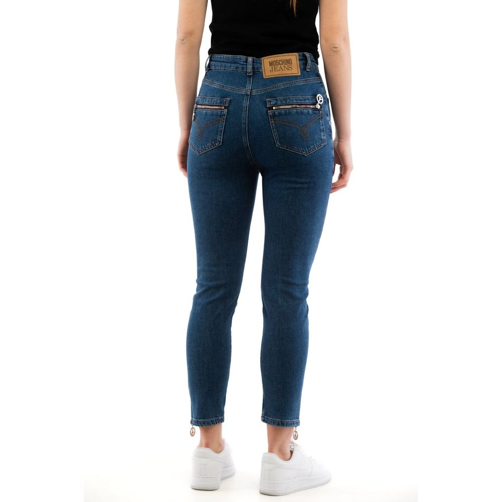 Discover the Moschino Multicolor Cotton High-Waisted Jean, a luxurious blend of artistry and comfort, designed to elevate your wardrobe with timeless elegance.