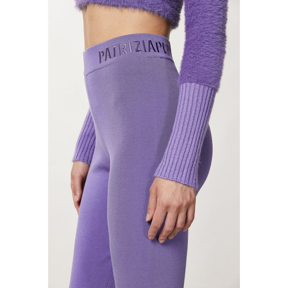 Patrizia Pepe Purple Lyocell Leggings - Elevate Your Elegance