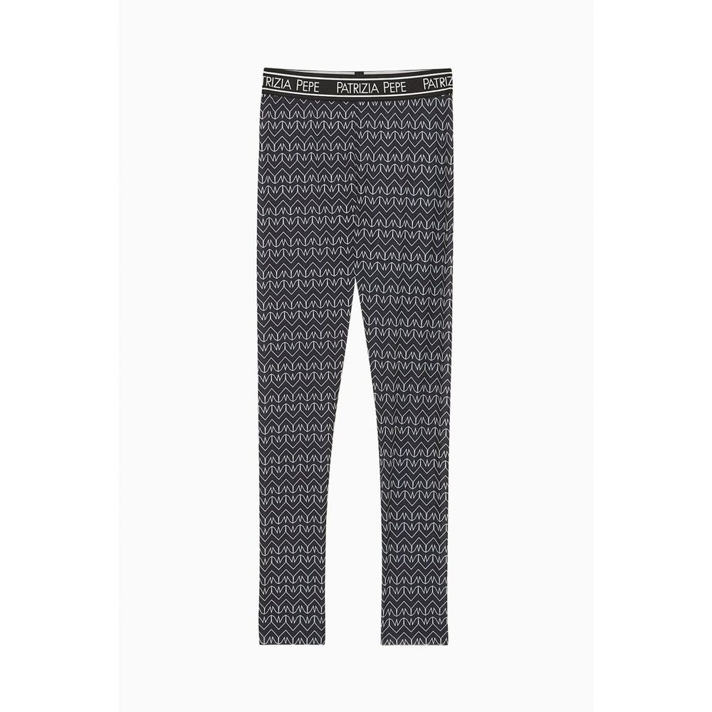 Patrizia Pepe Black Monogram Leggings - Artisanal Luxury Fashion