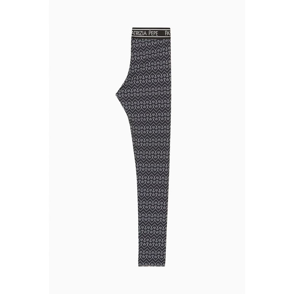Patrizia Pepe Black Monogram Leggings - Artisanal Luxury Fashion
