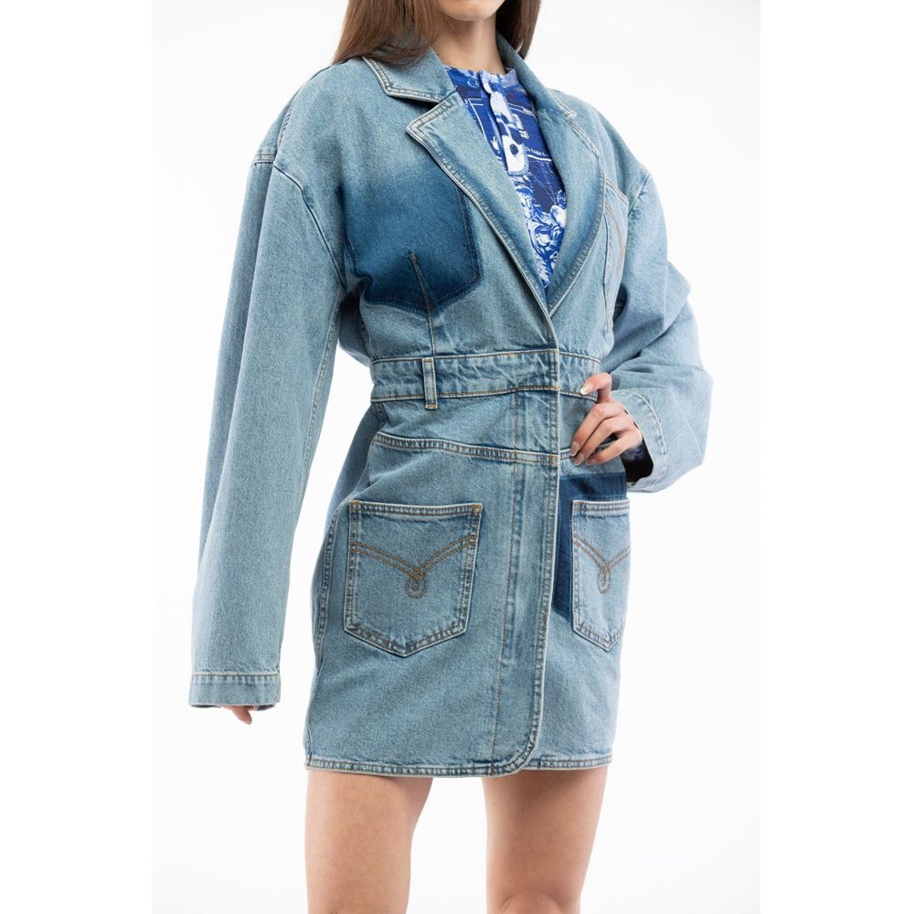 Indulge in the Moschino Multicolor Cotton Denim Jacket, a masterpiece of exceptional craftsmanship and vibrant hues, perfect for elevating any ensemble with luxurious flair.