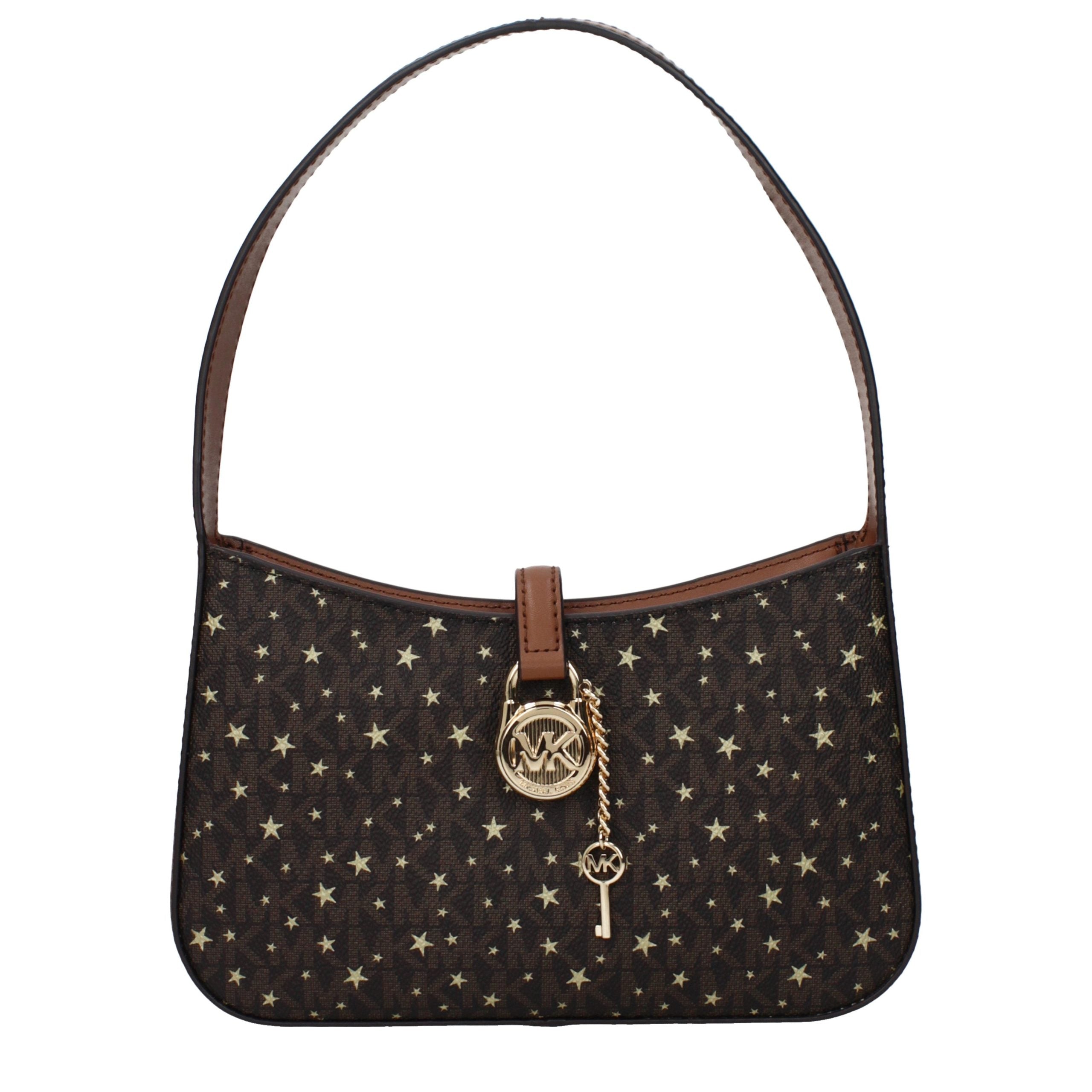 Indulge in the exquisite Michael Kors Brown Fabric Handbag, a symbol of artisanal luxury that elevates your style with timeless elegance and sophisticated allure.