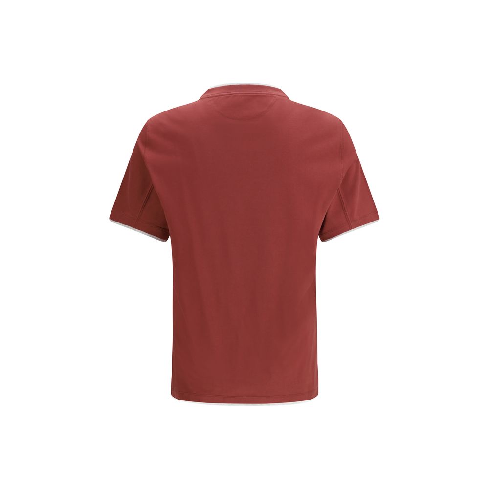 Brunello Cucinelli Bordeaux Cotton T-Shirt | Artisanal Luxury