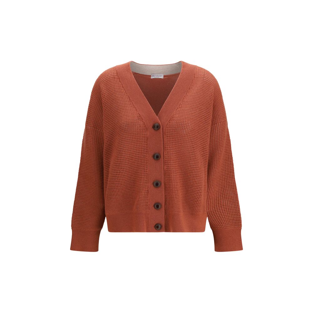 Brunello Cucinelli Orange Cashmere Cardigan - Indulge in Luxury