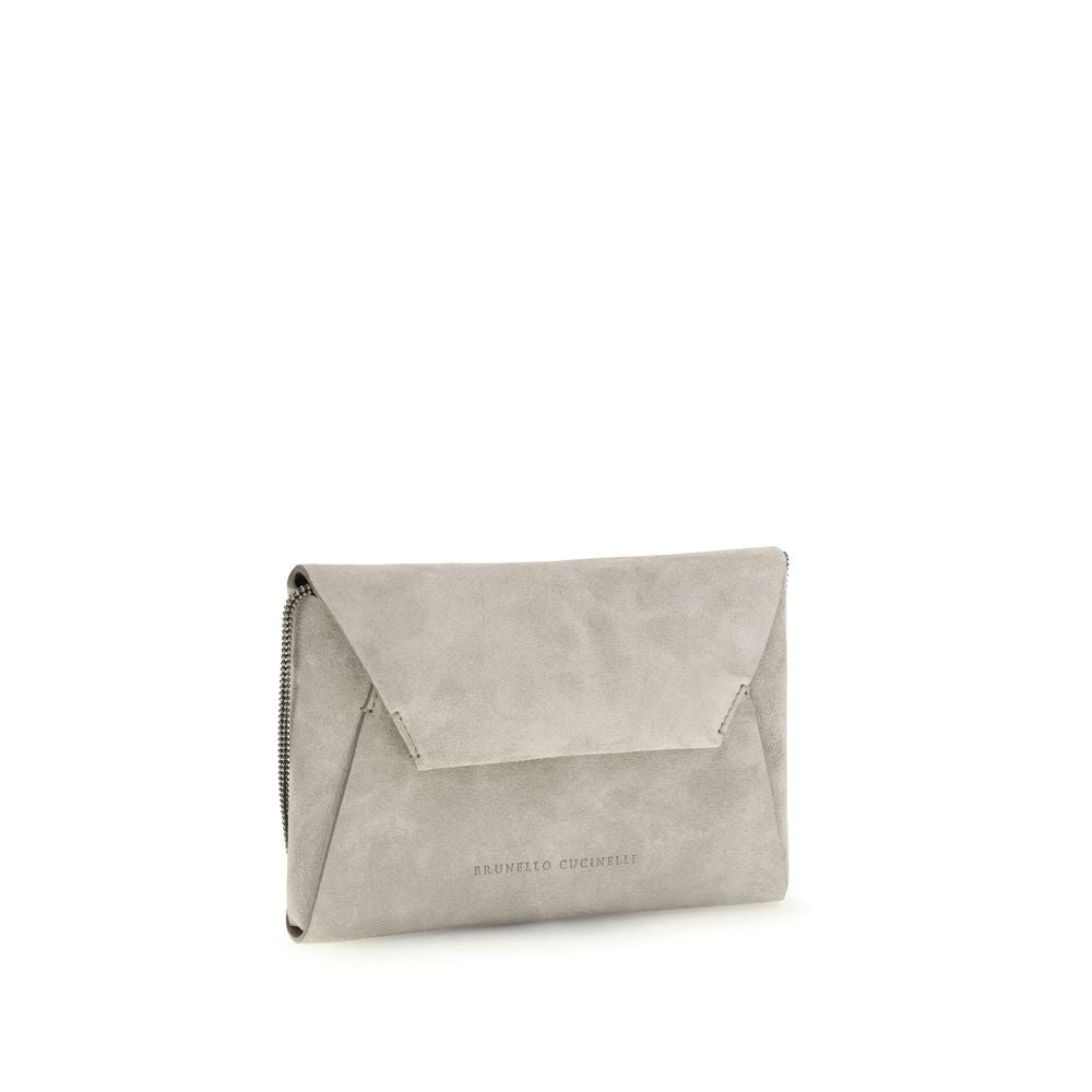 Discover the Brunello Cucinelli Gray Calf Leather Bos Taurus Shoulder Bag, a masterpiece of luxury and timeless elegance, crafted for those who appreciate exquisite design.