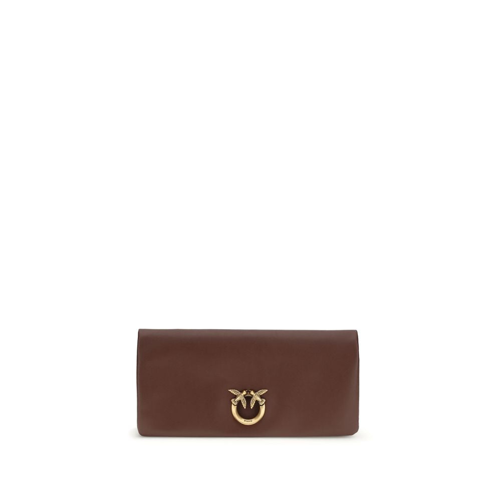 Indulge in the exquisite elegance of the PINKO Bordeaux Calf Leather Bos Taurus Clutch Bag, a timeless accessory crafted from sumptuous calf leather, perfect for elevating any occasion.