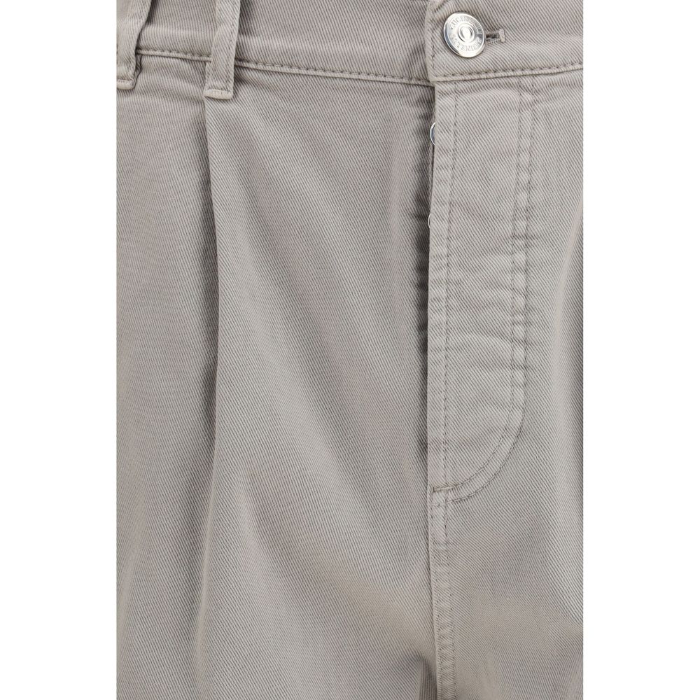 Indulge in the exquisite Brunello Cucinelli Brown Cotton Casual Pants, crafted from a luxurious cotton blend for effortless elegance and timeless versatility in every occasion.