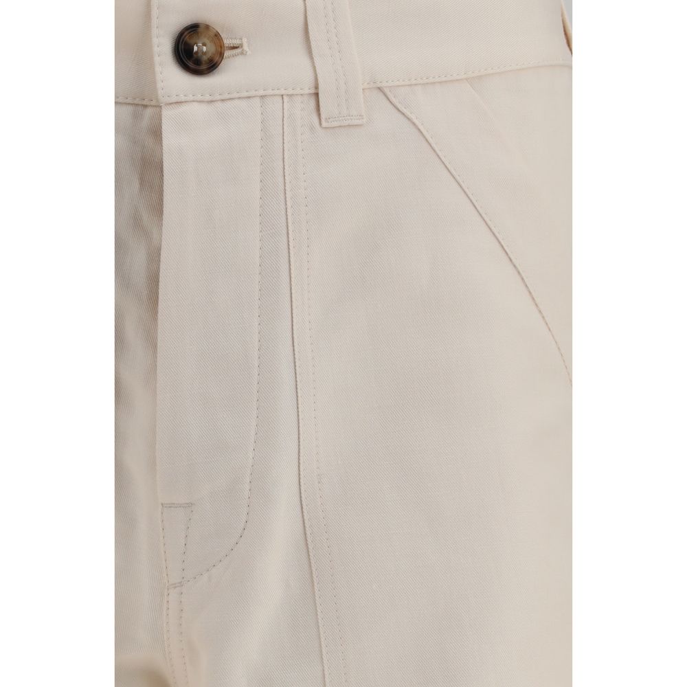 Brunello Cucinelli Beige Linen Casual Pants - Artisanal Luxury