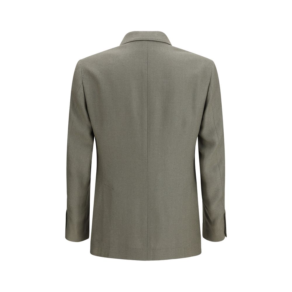 Experience the exquisite Brunello Cucinelli Bicolor Silk Coat, a masterful blend of silk, linen, and wool, embodying timeless elegance and luxurious craftsmanship for discerning tastes.