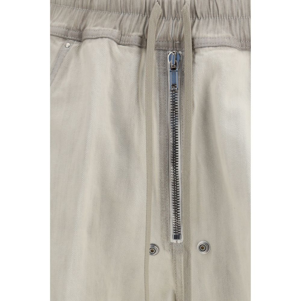 Rick Owens White Cotton Casual Pants - Avant-Garde Luxury Fashion