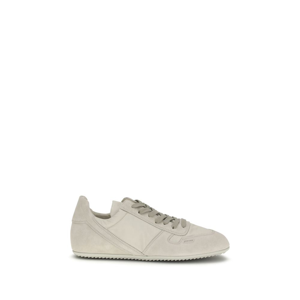Rick Owens Gray Calf Leather Low Top Sneakers - Luxury Redefined