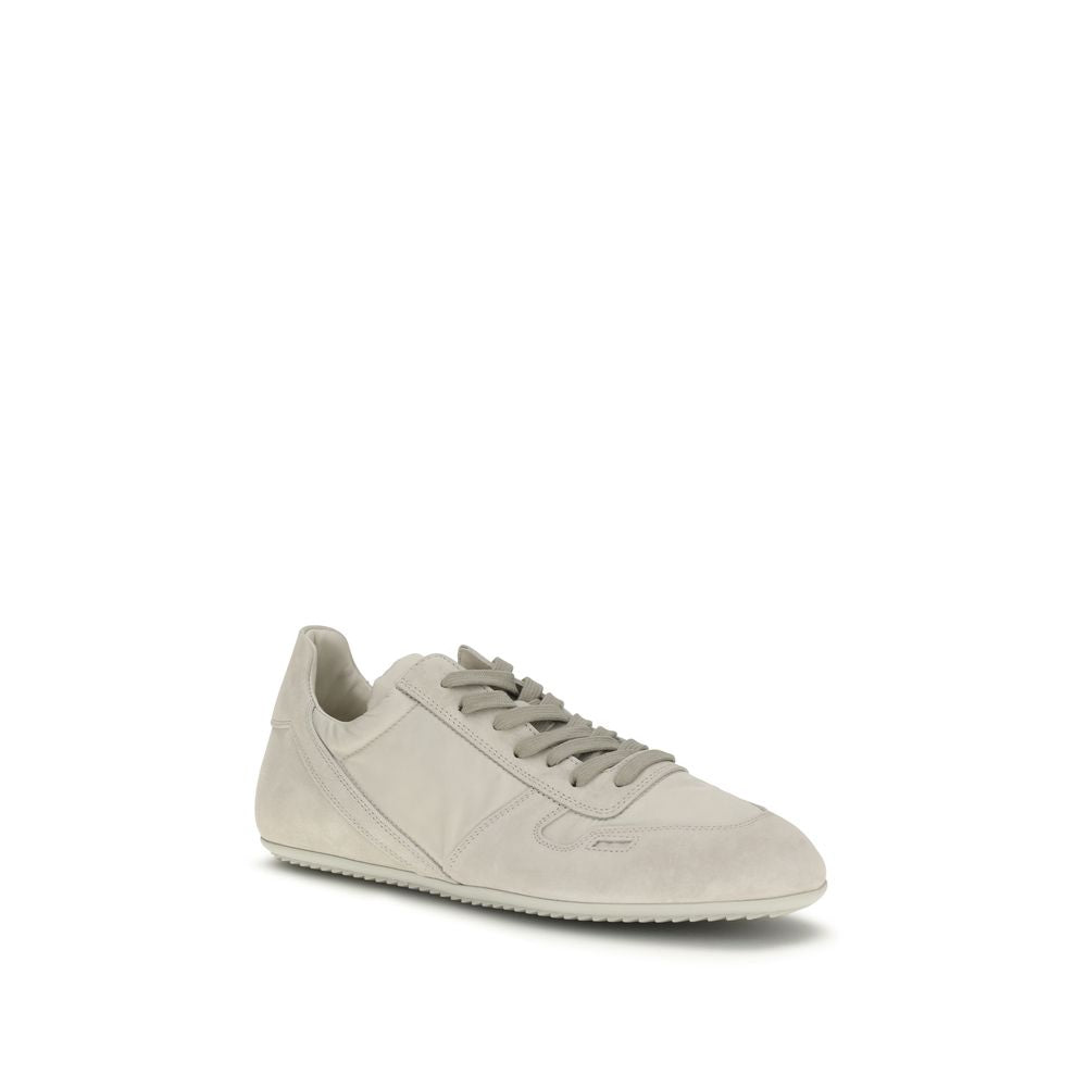 Rick Owens Gray Calf Leather Low Top Sneakers - Luxury Redefined