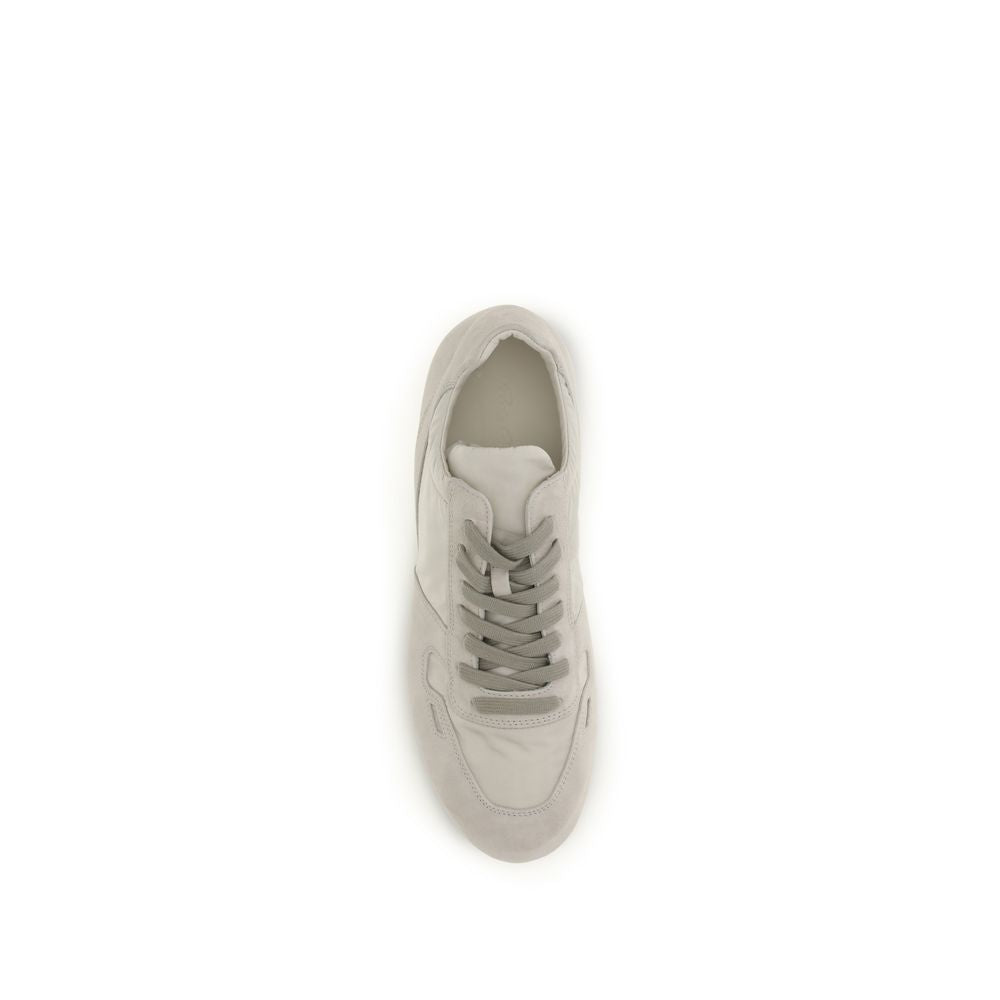 Rick Owens Gray Calf Leather Low Top Sneakers - Luxury Redefined
