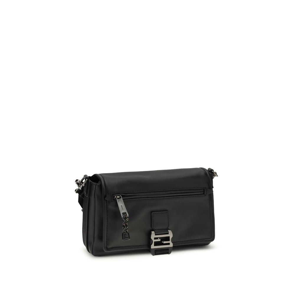 Fendi Black Calf Leather Bos Taurus Shoulder Bag - Timeless Luxury