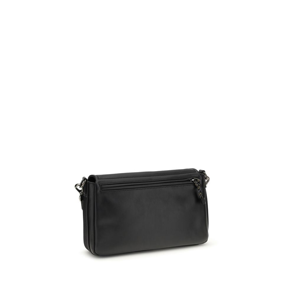 Elevate your style with the Fendi Black Calf Leather Bos Taurus Shoulder Bag, a symbol of luxurious craftsmanship and timeless elegance for the discerning individual.