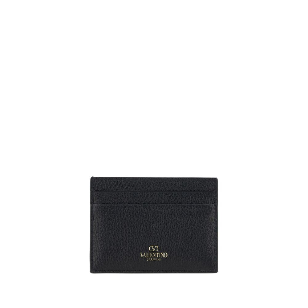 Valentino Garavani Black Calf Leather Bos Taurus Wallet - Luxury Card Holder