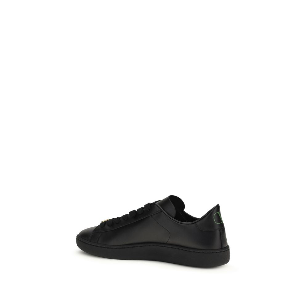 Valentino Garavani Black Calf Leather Bos Taurus Sneakers - Luxury Redefined