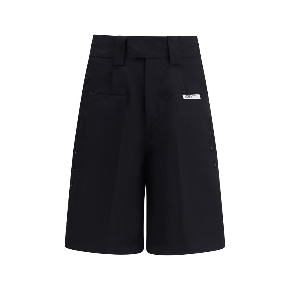 GCDS Black Cotton Bermuda Shorts - Luxurious Wardrobe Essential