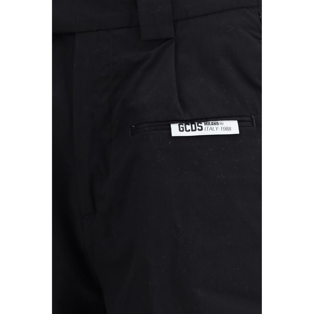GCDS Black Cotton Bermuda Shorts - Luxurious Wardrobe Essential