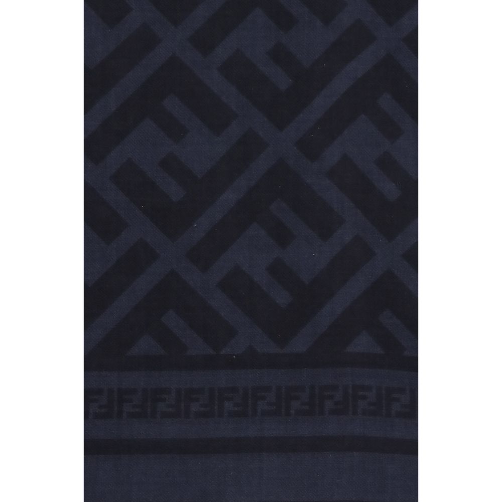Fendi Blue Fleece Wool Scarf - Timeless Luxury Accessory