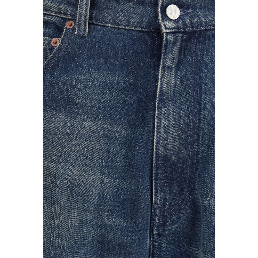 MM6 Blue Cotton Relaxed Fit Jeans - Timeless Luxury Redefined