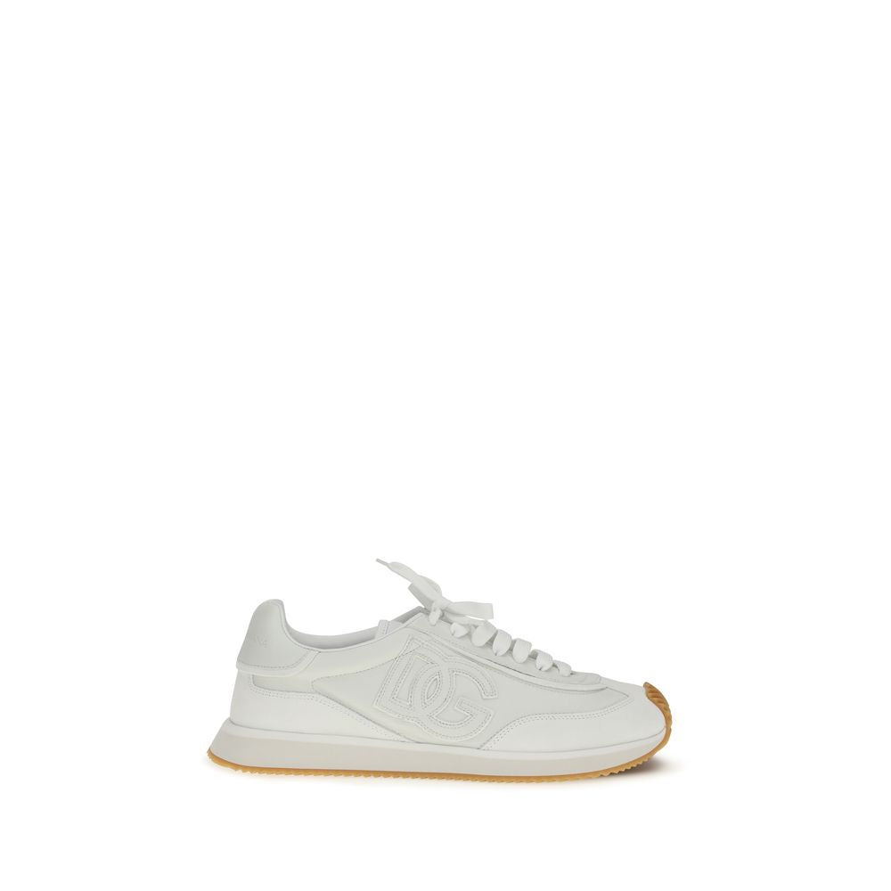 Dolce & Gabbana Luxury White Calf Leather Athletic Sneakers