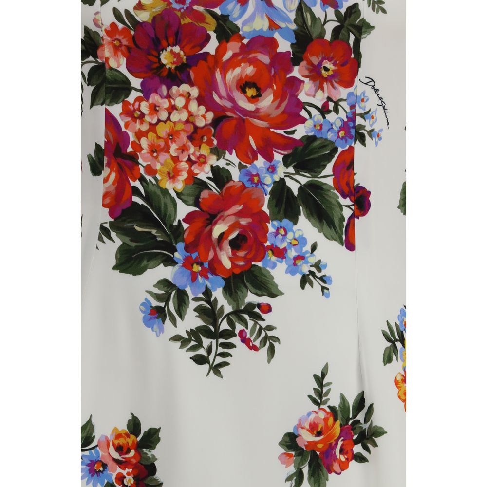Elevate your wardrobe with the Dolce & Gabbana Multicolor Polyester Casual Dress, a masterpiece of floral elegance and luxurious comfort, perfect for unforgettable moments.