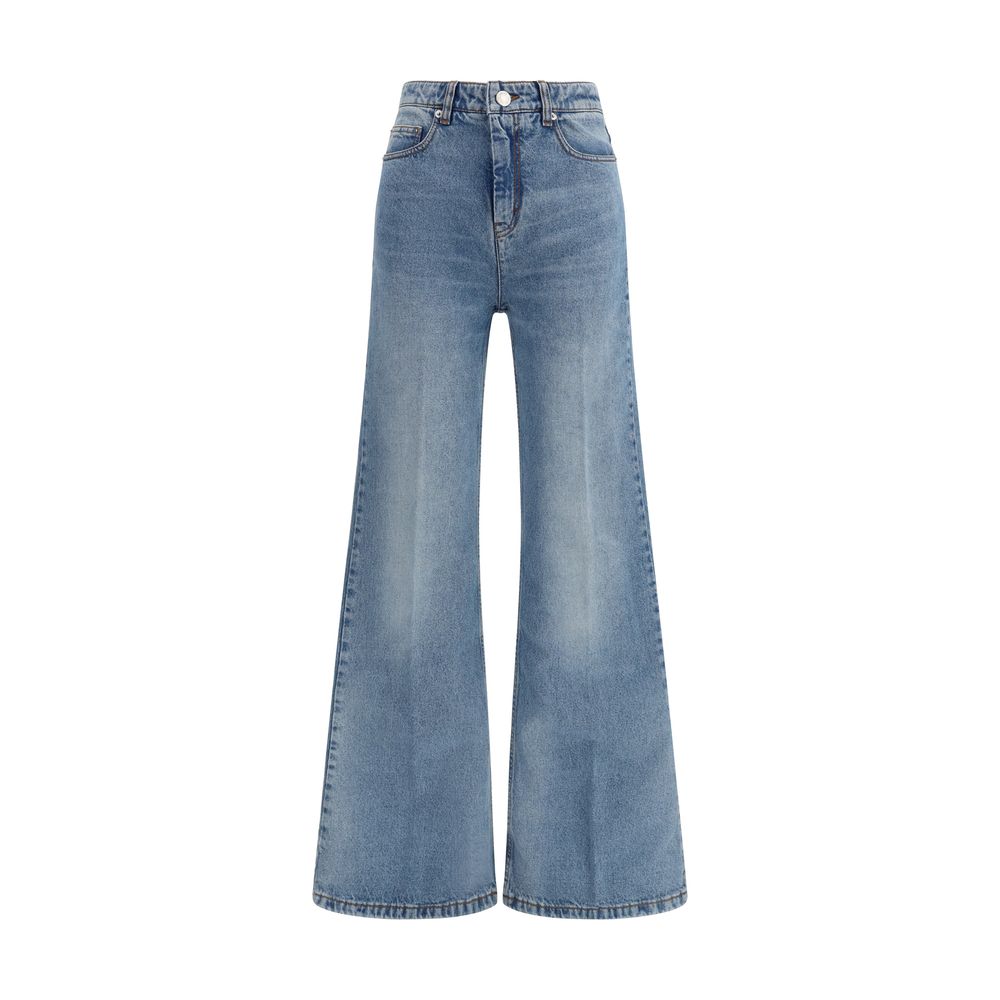 Elevate your style with AMI Paris Blue Cotton Flared Jeans from the SS26 collection, where exquisite craftsmanship meets contemporary luxury for timeless elegance.