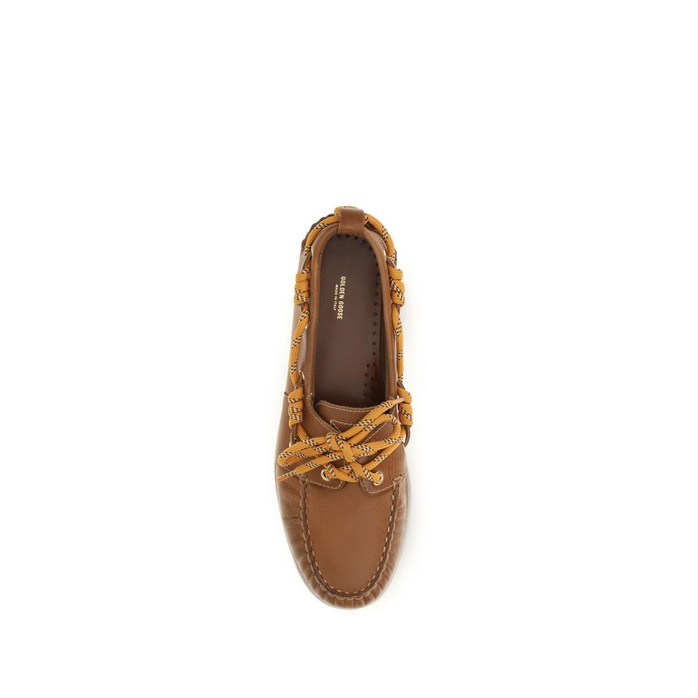 Golden Goose Brown Calf Leather Slip-On Loafers - Artisanal Luxury