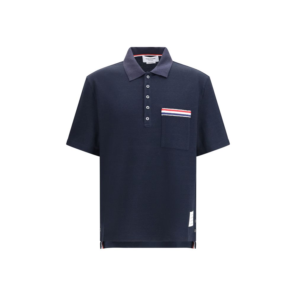 Thom Browne Blue Cotton Polo Shirt – Timeless Luxury Elegance