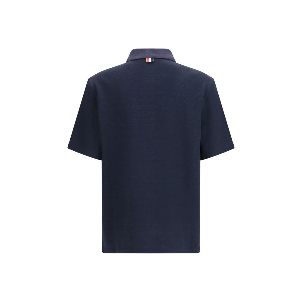 Thom Browne Blue Cotton Polo Shirt – Timeless Luxury Elegance