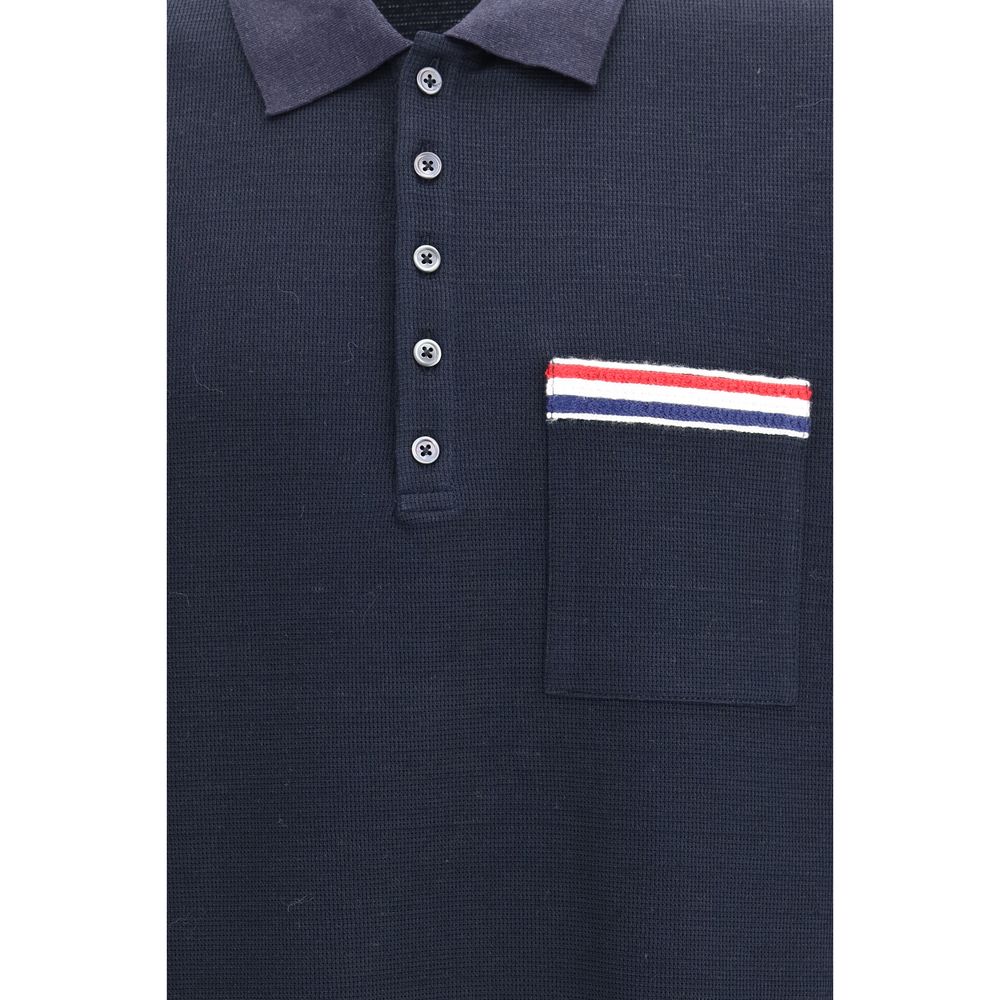Thom Browne Blue Cotton Polo Shirt – Timeless Luxury Elegance