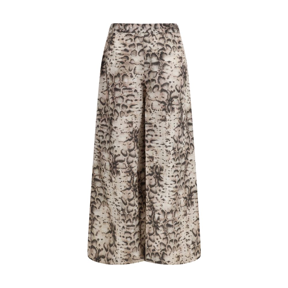 PINKO Gussola Pants: Luxurious Cotton Elegance in Python Print